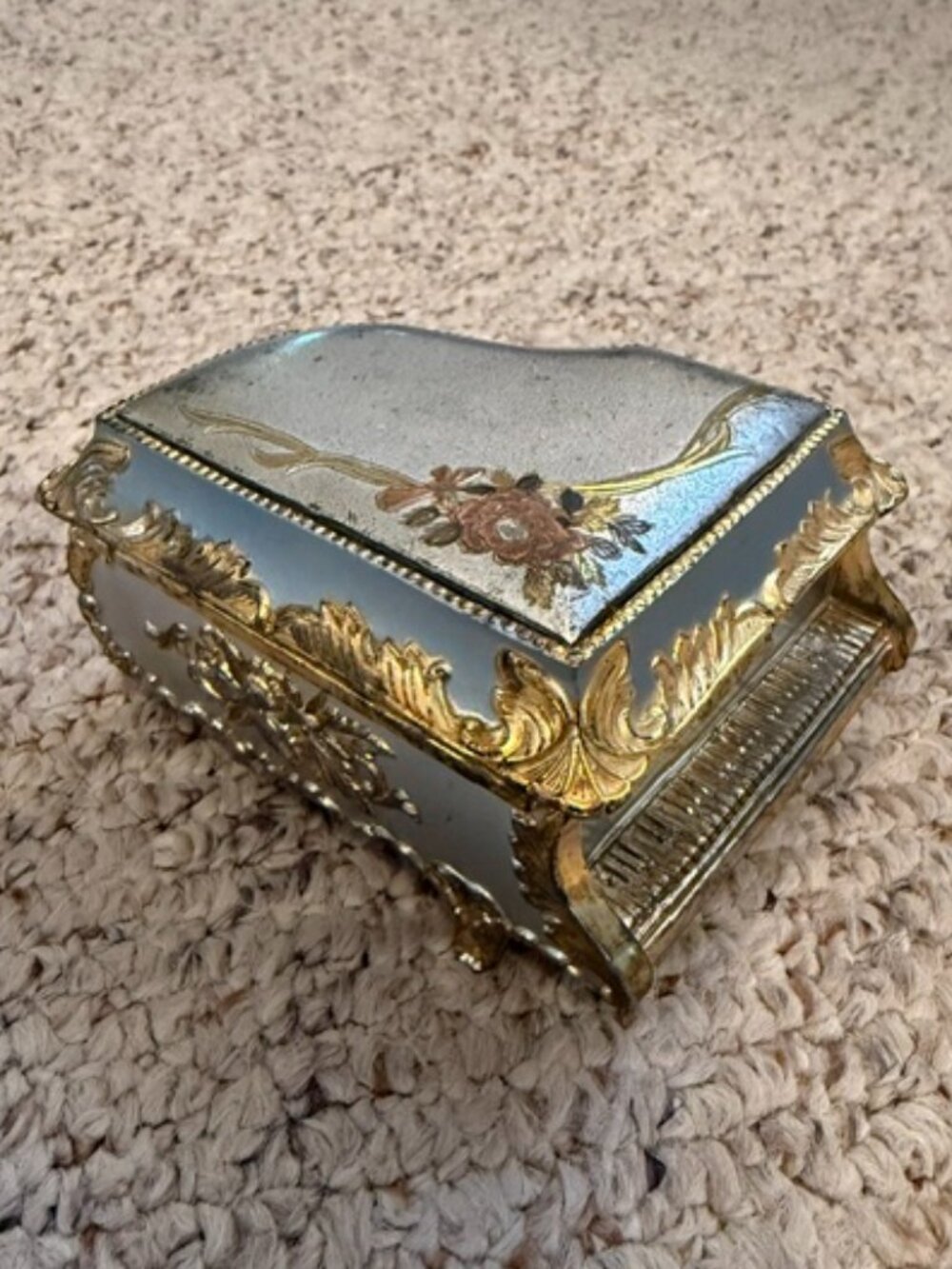 Vintage Sankyo Piano Music Box Jewelry Trinket Case Made In Japan "The Way We We